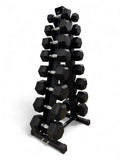 2.5–20kg Hex Dumbbell Set with Vertical Rack – 8 Pairs in 2.5kg Increments