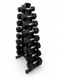2.5–20kg Hex Dumbbell Set with Vertical Rack – 8 Pairs in 2.5kg Increments