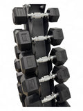 2.5–20kg Hex Dumbbell Set with Vertical Rack – 8 Pairs in 2.5kg Increments