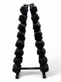 5–22.5kg Hex Dumbbell Set with Vertical Rack – 8 Pairs
