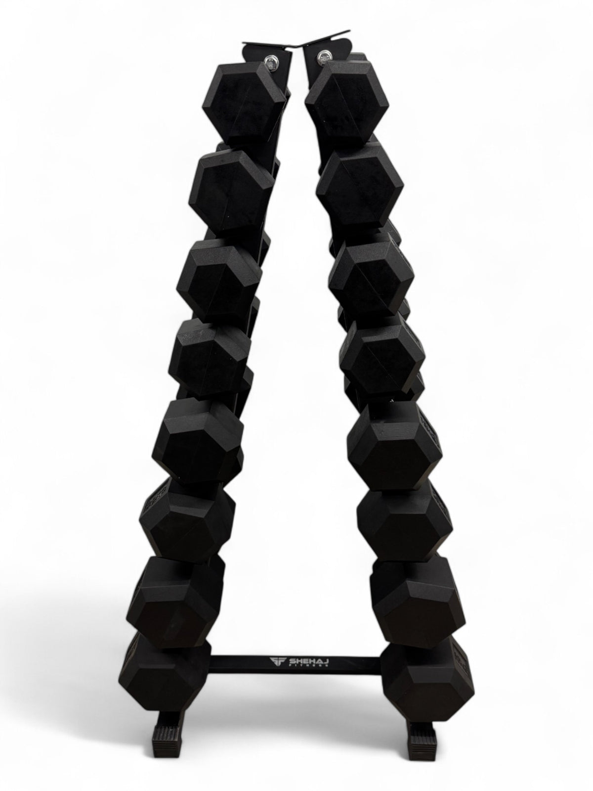 5–30kg Hex Dumbbell Set with Vertical Rack – 8 Pairs