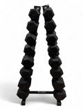 5–30kg Hex Dumbbell Set with Vertical Rack – 8 Pairs