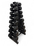 5–30kg Hex Dumbbell Set with Vertical Rack – 8 Pairs