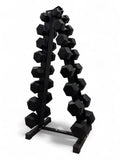 2-16kg Hex Dumbbell Set - Vertical Rack Stand - 2kg increments- 8 Pairs Set