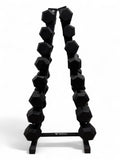 4-18kg Hex Dumbbell Set - Vertical Rack Stand - 2kg increments- 8 Pairs Set