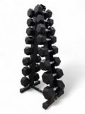 4-18kg Hex Dumbbell Set - Vertical Rack Stand - 2kg increments- 8 Pairs Set