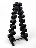 4-18kg Hex Dumbbell Set - Vertical Rack Stand - 2kg increments- 8 Pairs Set