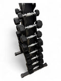 1–8kg Hex Dumbbell Set with Vertical Rack – 8 Pairs (1kg Increments)