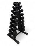 1–8kg Hex Dumbbell Set with Vertical Rack – 8 Pairs (1kg Increments)