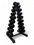 1–8kg Hex Dumbbell Set with Vertical Rack – 8 Pairs (1kg Increments)