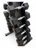 1–8kg Hex Dumbbell Set with Vertical Rack – 8 Pairs (1kg Increments)