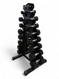 1–8kg Hex Dumbbell Set with Vertical Rack – 8 Pairs (1kg Increments)