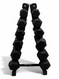 5–25kg Hex Dumbbell Set with Vertical Rack – 6 Pairs