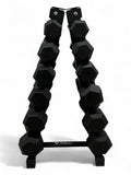 5–20kg Hex Dumbbell Set with Vertical Rack – 6 Pairs Free Weights