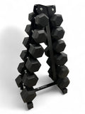 5–20kg Hex Dumbbell Set with Vertical Rack – 6 Pairs Free Weights
