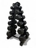 2.5–20kg Hex Dumbbell Set with Vertical Rack – 6 Pairs Free Weights
