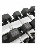 2.5–20kg Hex Dumbbell Set with 3-Tier Rack – 8 Pairs in 2.5kg Increments