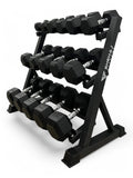 2.5–20kg Hex Dumbbell Set with 3-Tier Rack – 8 Pairs in 2.5kg Increments