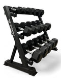 2.5–20kg Hex Dumbbell Set with 3-Tier Rack – 8 Pairs in 2.5kg Increments