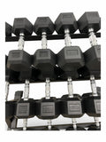 2.5–22.5kg Hex Dumbbell Set with 3-Tier Rack – 9 Pairs Free Weights