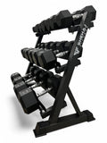 2.5–25kg Hex Dumbbell Set with 3-Tier Rack – 9 Pairs