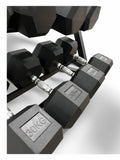 5–35kg Hex Dumbbell Set with 3-Tier Rack – 7 Pairs Free Weights