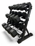 5–35kg Hex Dumbbell Set with 3-Tier Rack – 7 Pairs Free Weights