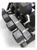 5–30kg Hex Dumbbell Set with 3-Tier Rack – 8 Pairs