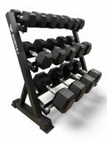 5–30kg Hex Dumbbell Set with 3-Tier Rack – 8 Pairs