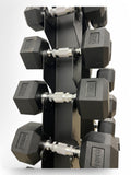 2.5–12.5kg Hex Dumbbell Set with Vertical Rack – 5 Pairs Free Weights