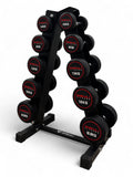 2.5-12.5kg Round Dumbbell Set With Vertical Rack Stand - 5 Pairs Set
