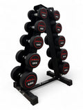 2.5-12.5kg Round Dumbbell Set With Vertical Rack Stand - 5 Pairs Set