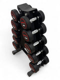 5-15kg Round Dumbbell Set With Vertical Rack Stand - 5 Pairs Set