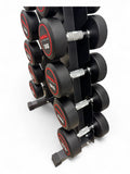 5-15kg Round Dumbbell Set With Vertical Rack Stand - 5 Pairs Set