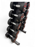 5-20kg Round Dumbbell Set With Vertical Rack Stand - Free weights- 6 Pairs Set