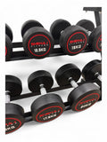 5-20kg Round Dumbbell Set With 3 Tier Rack Stand - 2.5kg increments -7 Pairs Set