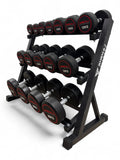 2.5-25kg Round Dumbbell Set With 3 Tier Rack Stand - Free weights- 8 Pairs Set