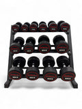 Round Dumbbell 5kg-30kg Set & 3 Tier Rack Full Home Gym Weights Training