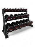 Round Dumbbell 2.5kg-30kg Set & 3 Tier Rack Full Home Gym Weights Training