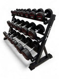 Round Dumbbell 2.5kg-30kg Set & 3 Tier Rack Full Home Gym Weights Training