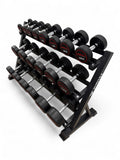 Round Dumbbell 2.5kg-30kg Set & 3 Tier Rack Full Home Gym Weights Training
