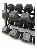 Hex Dumbbell 10kg-50kg Set & 3 Tier Rack