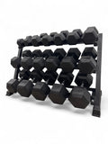 Hex Dumbbell 10kg-50kg Set & 3 Tier Rack