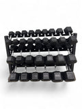 Hex Dumbbell 5kg-45kg Set & 3 Tier Rack