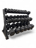 Hex Dumbbell 5kg-45kg Set & 3 Tier Rack