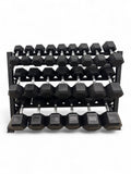 Hex Dumbbell 5kg-45kg Set & 3 Tier Rack