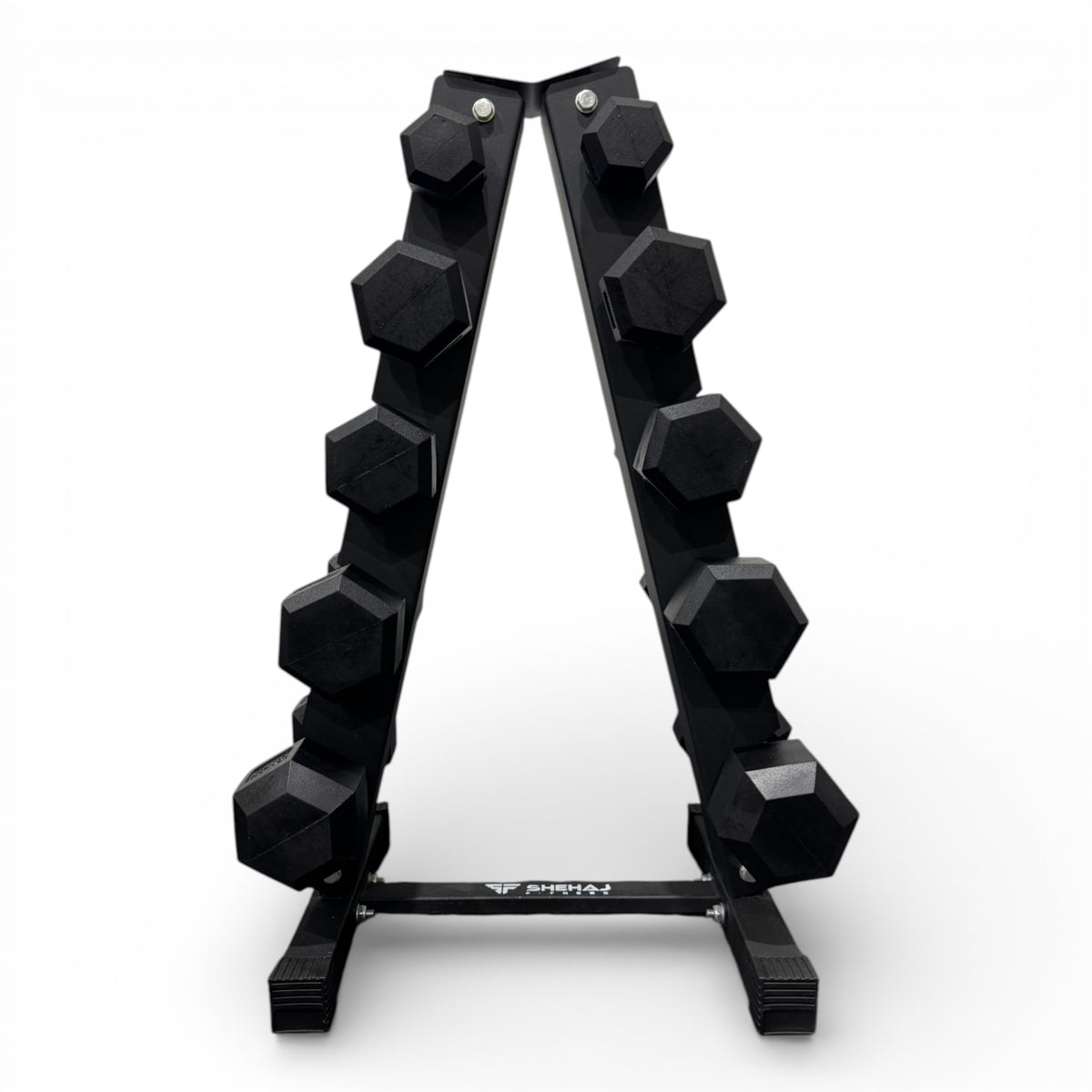 Hex Dumbbell 2-10kg Set With Vertical Rack Stand - Free weights- 5 Pairs Set