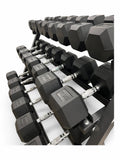5–30kg Hex Dumbbell Set with 3-Tier Rack – 11 Pairs in 2.5kg