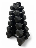 5–30kg Hex Dumbbell Set with Vertical Rack – 6 Pairs
