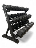5–40kg Hex Dumbbell Set with 3-Tier Rack- 11 Pairs